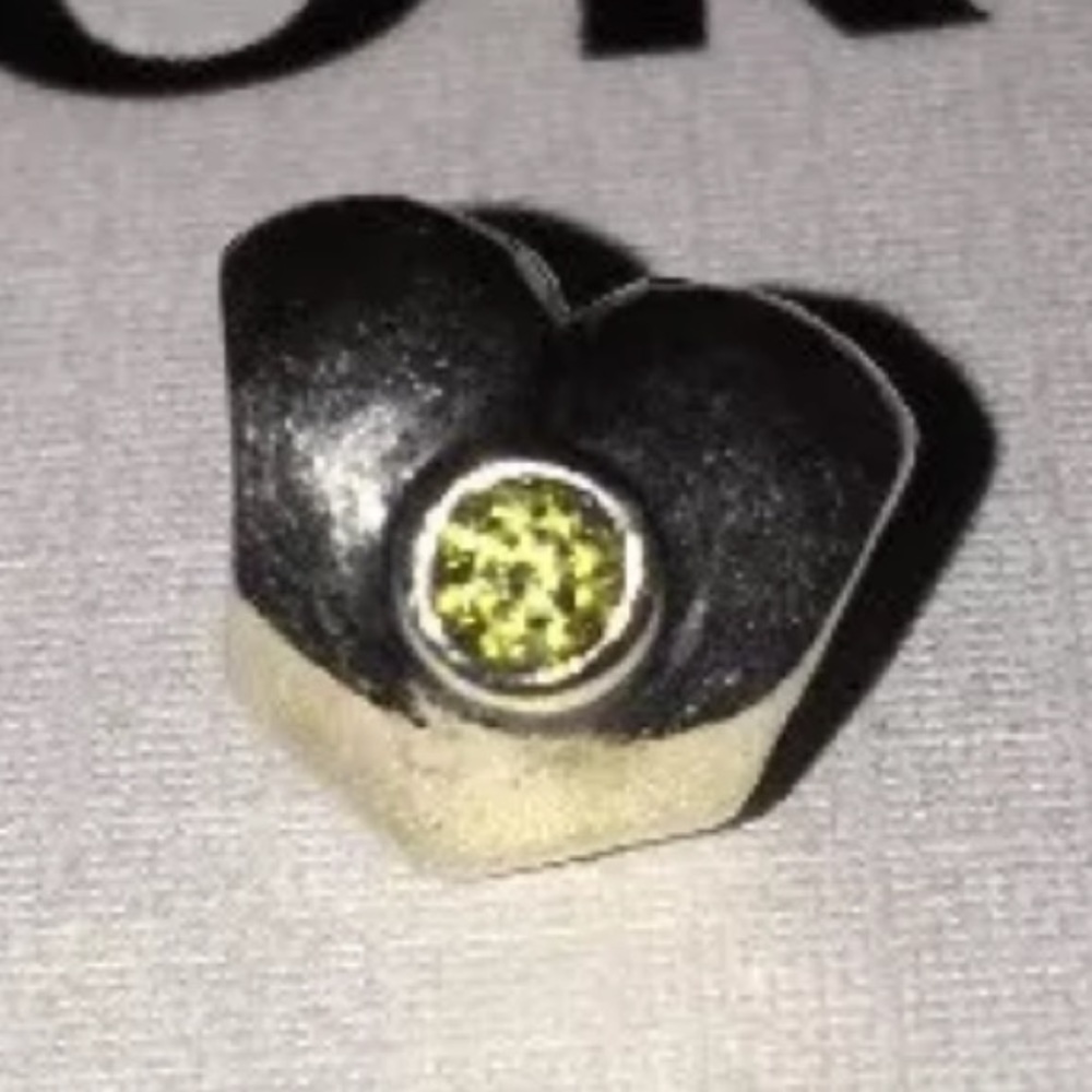 Authentic Pandora Canary Puffy Heart Charm